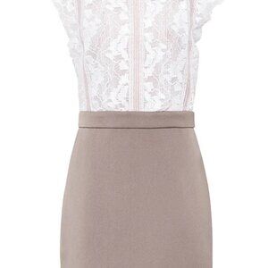 Reiss Sally Lace White/Mocha Dress
